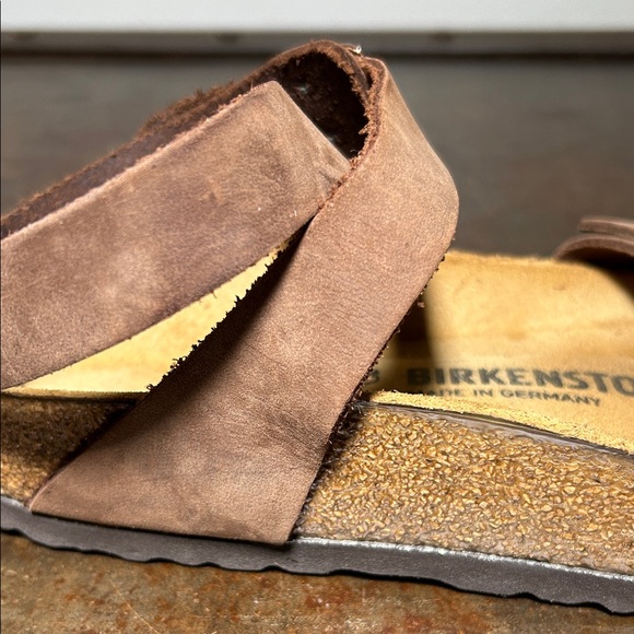 Birkenstock Yara Oiled Leather Brown Strappy Ankle Wrap Sandal Size 39 - Picture 10 of 12